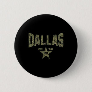 Chapa Redonda De 5 Cm Camuflaje Souvenir EE. UU. Estrella Dallas Texas