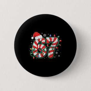 Chapa Redonda De 5 Cm Caña de Caramelo 67 Divertida Navidad 67 Seis Siet