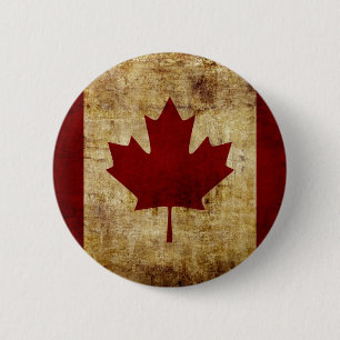 Chapa Redonda De 5 Cm Canadá / bandera grungeada