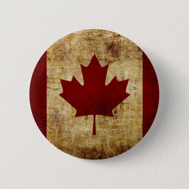 Chapa Redonda De 5 Cm Canadá / bandera grungeada (Anverso)