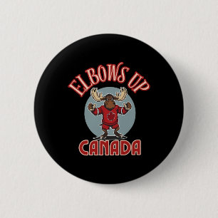 Chapa Redonda De 5 Cm Canada Codos Arriba Jersey de Hockey de Alce Desaf
