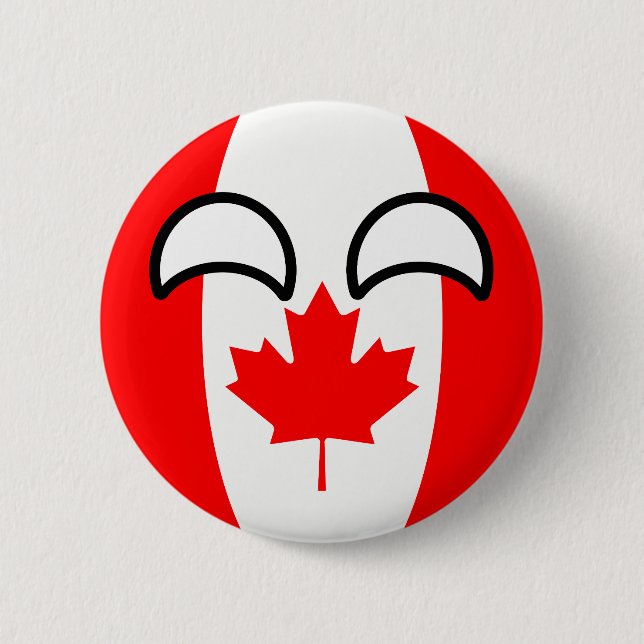 Chapa Redonda De 5 Cm Canadá Geeky que tiende divertido Countryball (Anverso)