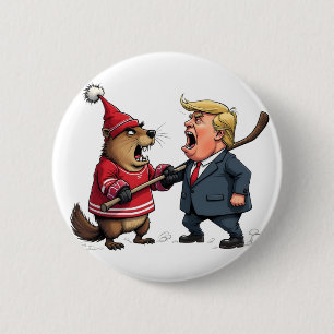 Chapa Redonda De 5 Cm Canadá luchando contra Trump