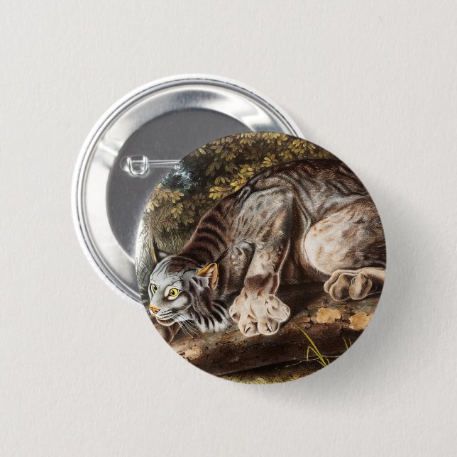 Chapa Redonda De 5 Cm Canada Lynx (Anverso y reverso)