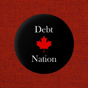 Chapa Redonda De 5 Cm Canadá Maple Leaf Debt Nation Color oscuro