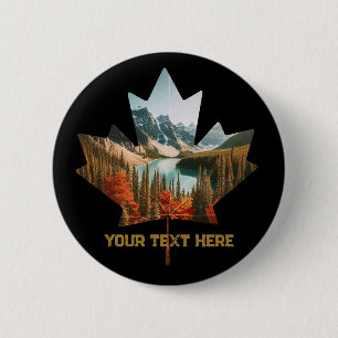 Chapa Redonda De 5 Cm Canadá: Personalizado de bandera canadiense fotogr