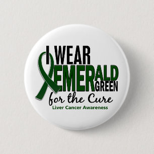 Chapa Redonda De 5 Cm Cáncer de hígado llevo el verde esmeralda para l