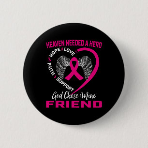 Chapa Redonda De 5 Cm Cáncer De Mama Cristiano Rosa En Memoria De Mi Ami