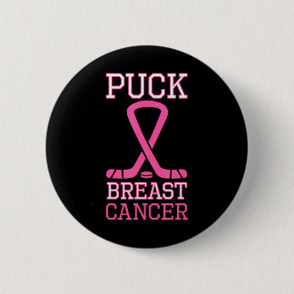 Chapa Redonda De 5 Cm Cáncer de mama de puck Cinta rosa Cáncer de Hockey