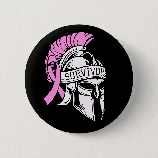 Chapa Redonda De 5 Cm Cáncer de Mama Superviviente (Anverso)