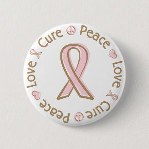 Chapa Redonda De 5 Cm Cáncer de pecho rosado de la curación del amor d