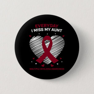 Chapa Redonda De 5 Cm Cáncer de Sangre En Memoria de Mi Tía Mieloma Múlt