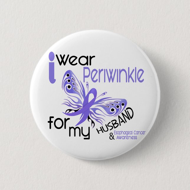 Chapa Redonda De 5 Cm Cáncer del esófago LLEVO el BÍGARO PARA MI MARIDO (Anverso)