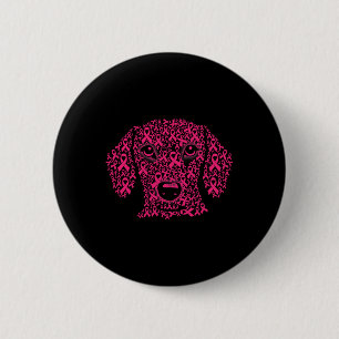 Chapa Redonda De 5 Cm Cáncer Inspirador de mama en perros de cinta rosad