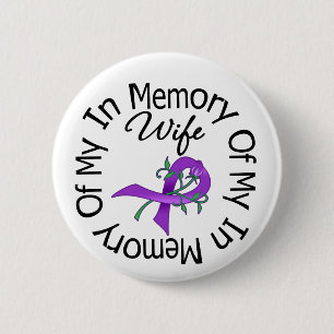 Chapa Redonda De 5 Cm Cáncer pancreático en memoria de mi esposa