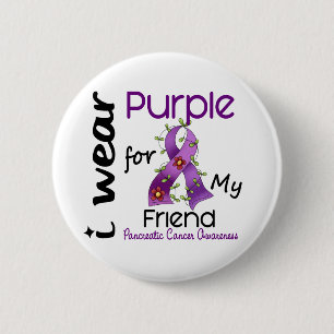 Chapa Redonda De 5 Cm Cáncer pancreático llevo la púrpura para mi ami