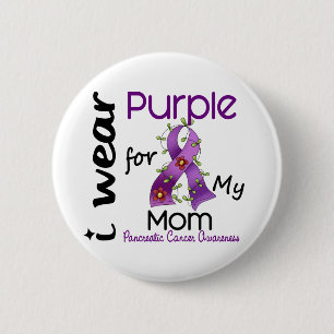 Chapa Redonda De 5 Cm Cáncer pancreático llevo la púrpura para mi mam