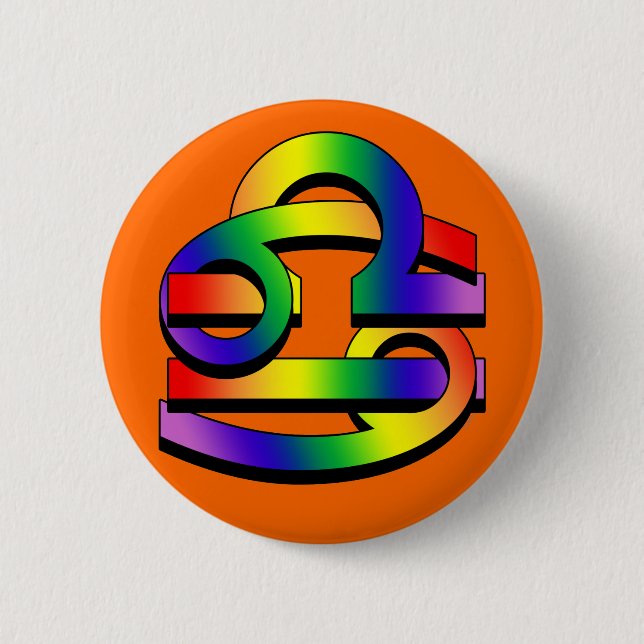 Chapa Redonda De 5 Cm Cáncer y libra GLBT (Anverso)