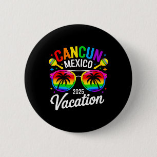 Chapa Redonda De 5 Cm Cancún México 2025 Vacaciones Viaje Playa Verano