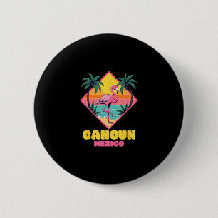 Chapa Redonda De 5 Cm Cancun México Recuerdo Flamenco Familia Igualación
