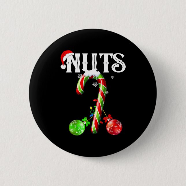 Chapa Redonda De 5 Cm Candy Cane Chest Nuts Couples Funny Chestnuts Xmas (Anverso)