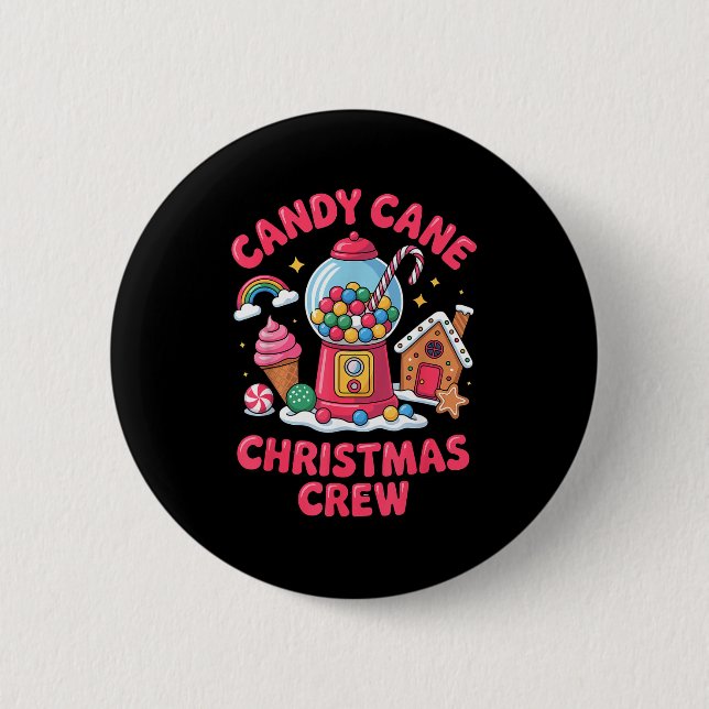 Chapa Redonda De 5 Cm Candy Cane Christmas Crew Gumball Gingerbread Pepp (Anverso)