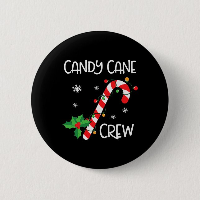 Chapa Redonda De 5 Cm Candy Cane Crew Navidades divertidos Candy Lover X (Anverso)