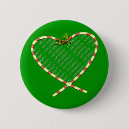 Chapa Redonda De 5 Cm Candy Cane Heart Your Photo