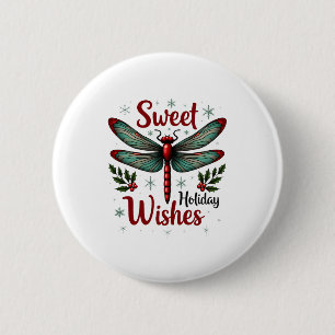 Chapa Redonda De 5 Cm Candy Cane Wings Dragonfly