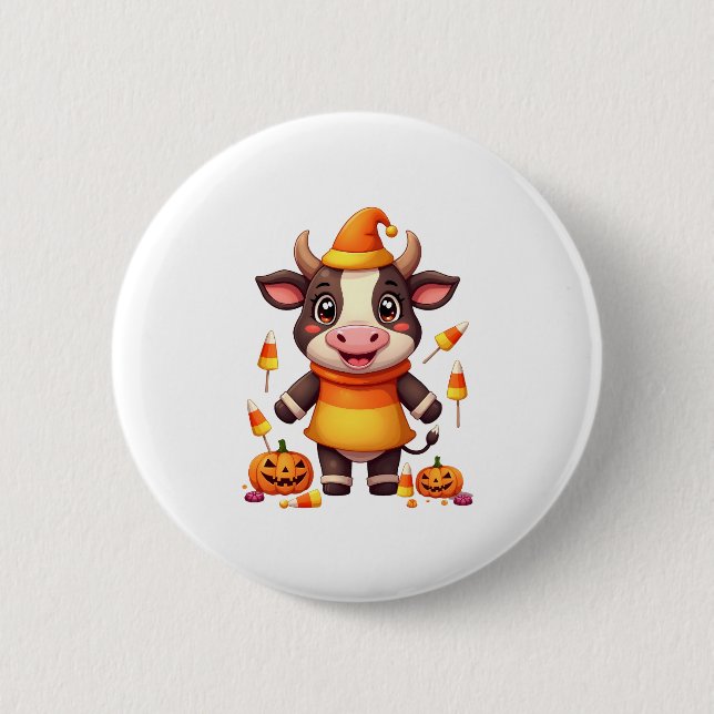 Chapa Redonda De 5 Cm Candy Corn Cow (Anverso)