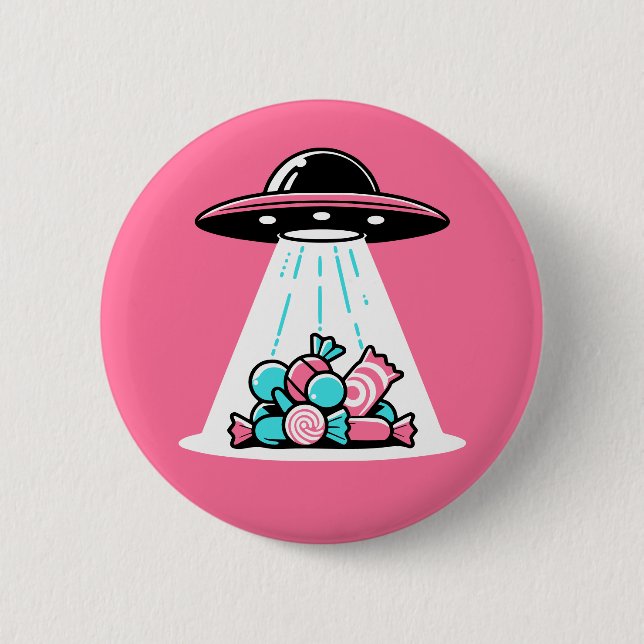 Chapa Redonda De 5 Cm Candy de OVNI (Anverso)