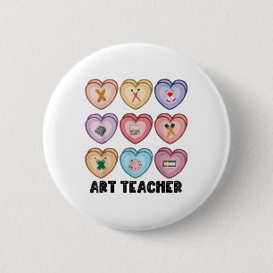 Chapa Redonda De 5 Cm Candy Día de San Valentín Teacher de Arte Paintand