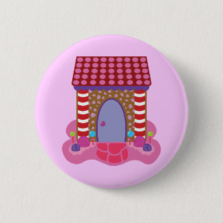 Chapa Redonda De 5 Cm Candy Gingerbread House