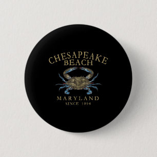 Chapa Redonda De 5 Cm Cangrejo azul de Chesapeake Bay Maryland Arqueado