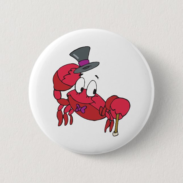 Chapa Redonda De 5 Cm cangrejo de danza tonta (Anverso)