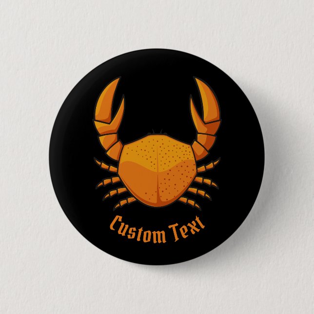 Chapa Redonda De 5 Cm Cangrejo naranja (Anverso)