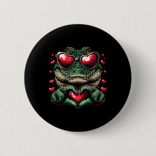 Chapa Redonda De 5 Cm Canguro de Cocodrilo de Mano de Signo del Corazón 