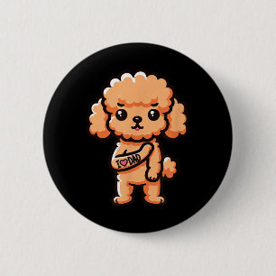 Chapa Redonda De 5 Cm Caniche Toy Me Encanta Papá Perro Divertido Tatuaj