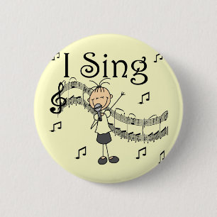 Chapa Redonda De 5 Cm Canto la figura musical camisetas y regalos del