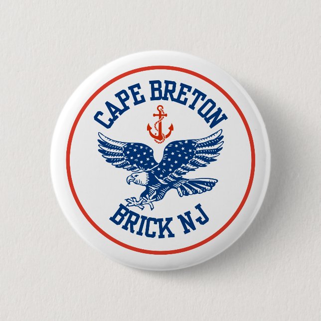 Chapa Redonda De 5 Cm Cape Breton Pin de Águila (Anverso)
