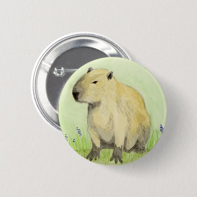 Chapa Redonda De 5 Cm Capibara (Anverso y reverso)