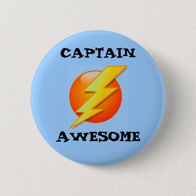 Chapa Redonda De 5 Cm Capitán Awesome Button (Anverso)