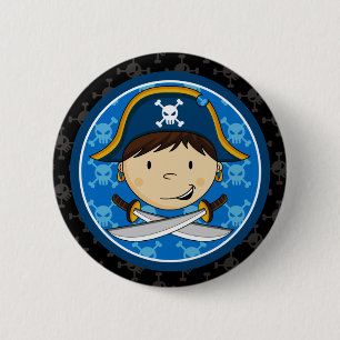 Chapa Redonda De 5 Cm Capitán Button Badge del pirata