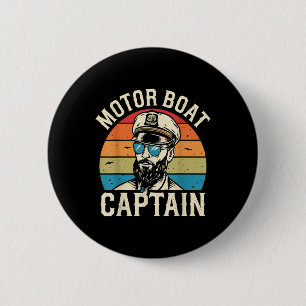 Chapa Redonda De 5 Cm Capitán de lancha motora aventura náutica vintage