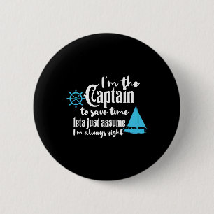 Chapa Redonda De 5 Cm Capitán del barco Chaparral Boats