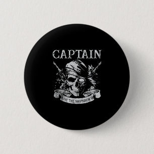 Chapa Redonda De 5 Cm Capitán del barco divertido capitán pirata barco