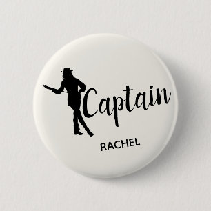 Chapa Redonda De 5 Cm Capitán elegante Personalized del equipo de