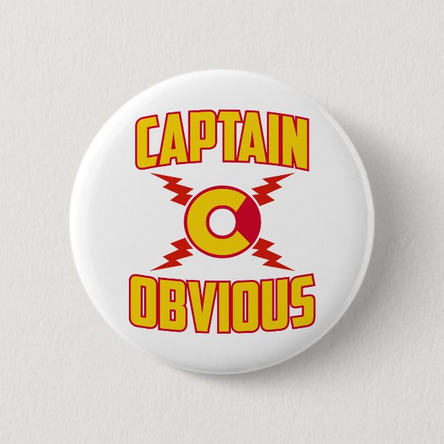 Chapa Redonda De 5 Cm Capitán Obvio (Anverso)