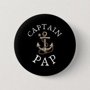 Chapa Redonda De 5 Cm Capitán Pap Barco Navegación a Vela Ancla Vintage 