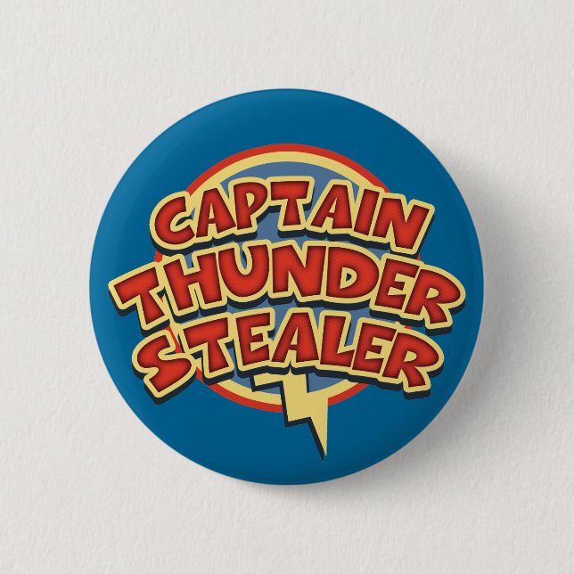 Chapa Redonda De 5 Cm Capitán Thunderstealer (Anverso)